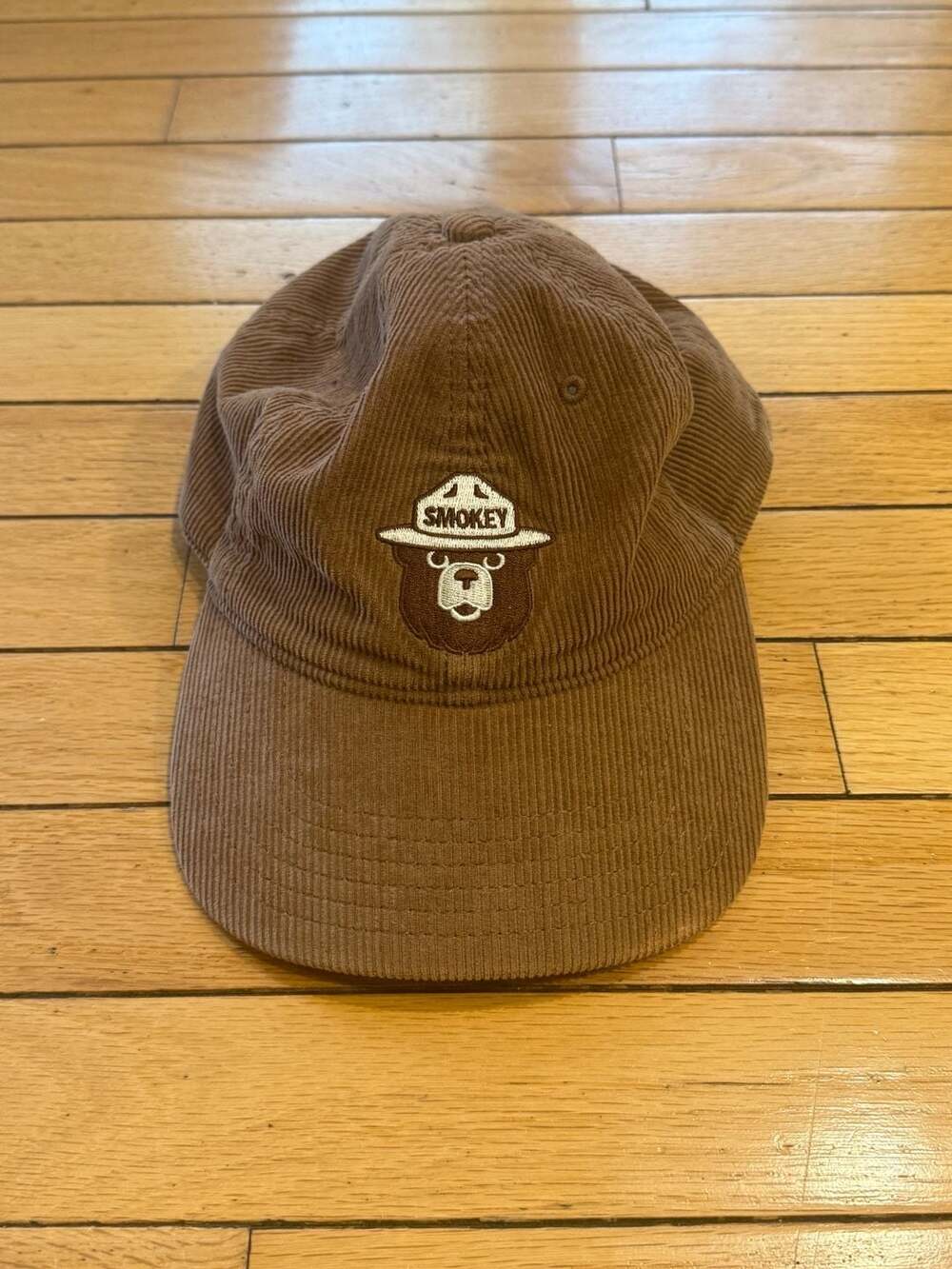Mad Engine Smokey Bear Official Licensed Product Brown Corduroy Adjustable Cap